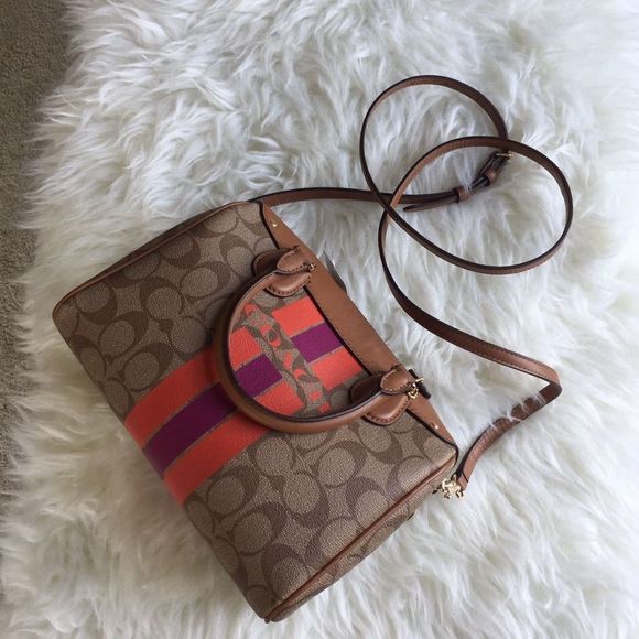 COACH VARSITY STRIPE MINI BENNETT SATCHEL COACH - Picture 3 of 5